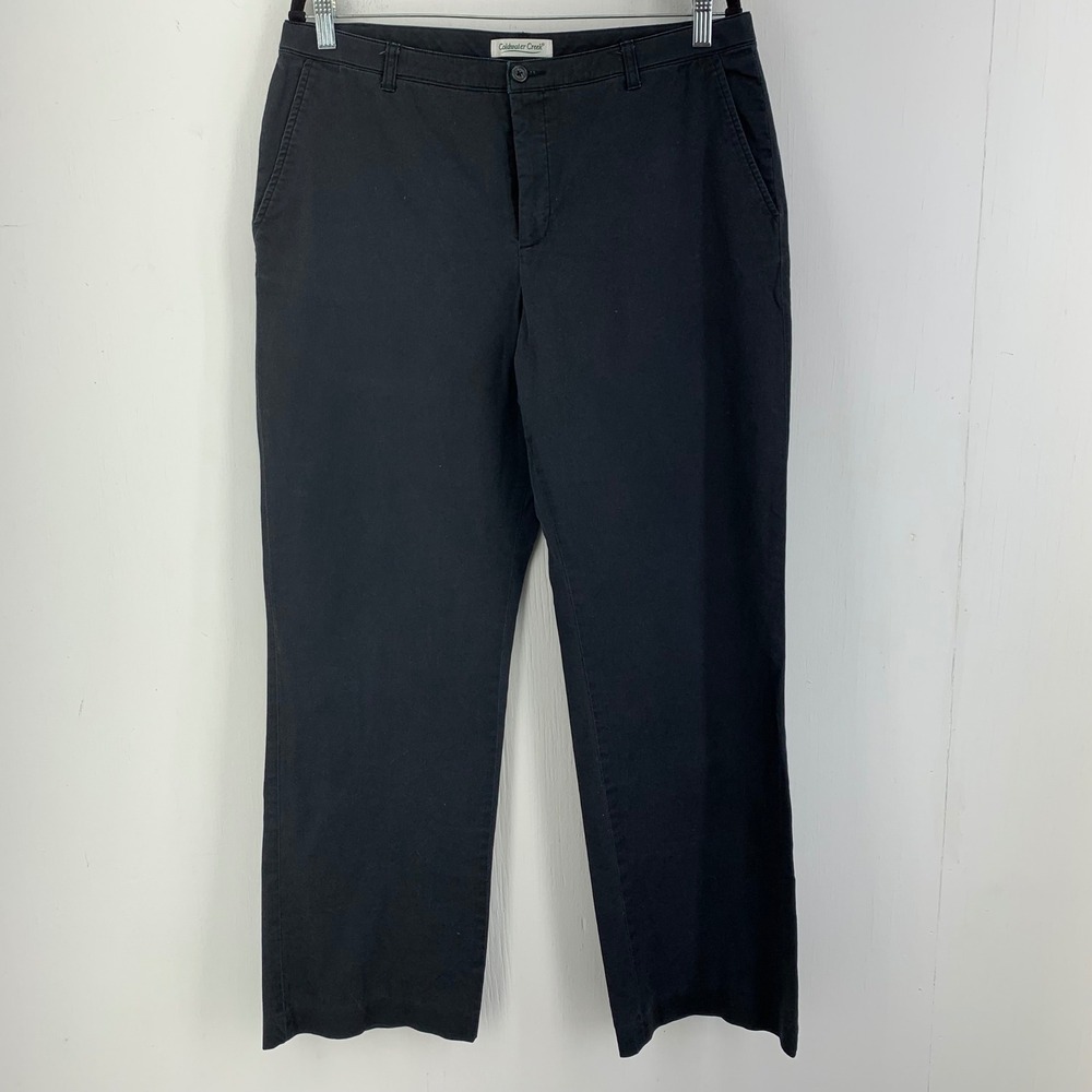 Vintage Coldwater Creek Womens 14 Wide Leg Chino Pants High Rise Twee Preppy